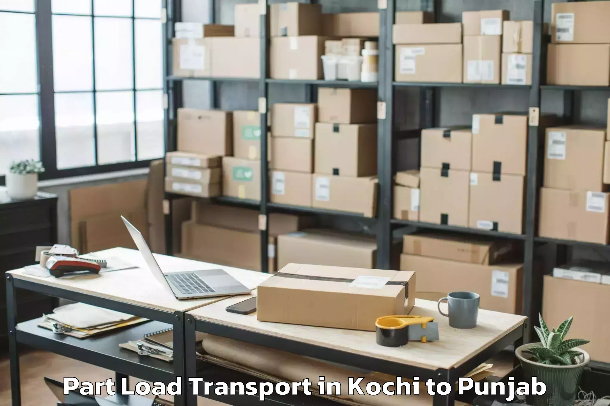 Book Kochi to Zira Part Load Transport Online